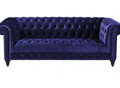Chesterfield Lilac Velvet Couch Luxury Upholstered Furniture Sofa with Buttons Three-Seater